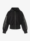 Rhinestone Sleeve Faux Fur Jacket