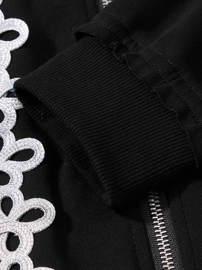 Napoleon Cord Embroidery Baggy Sweatpants