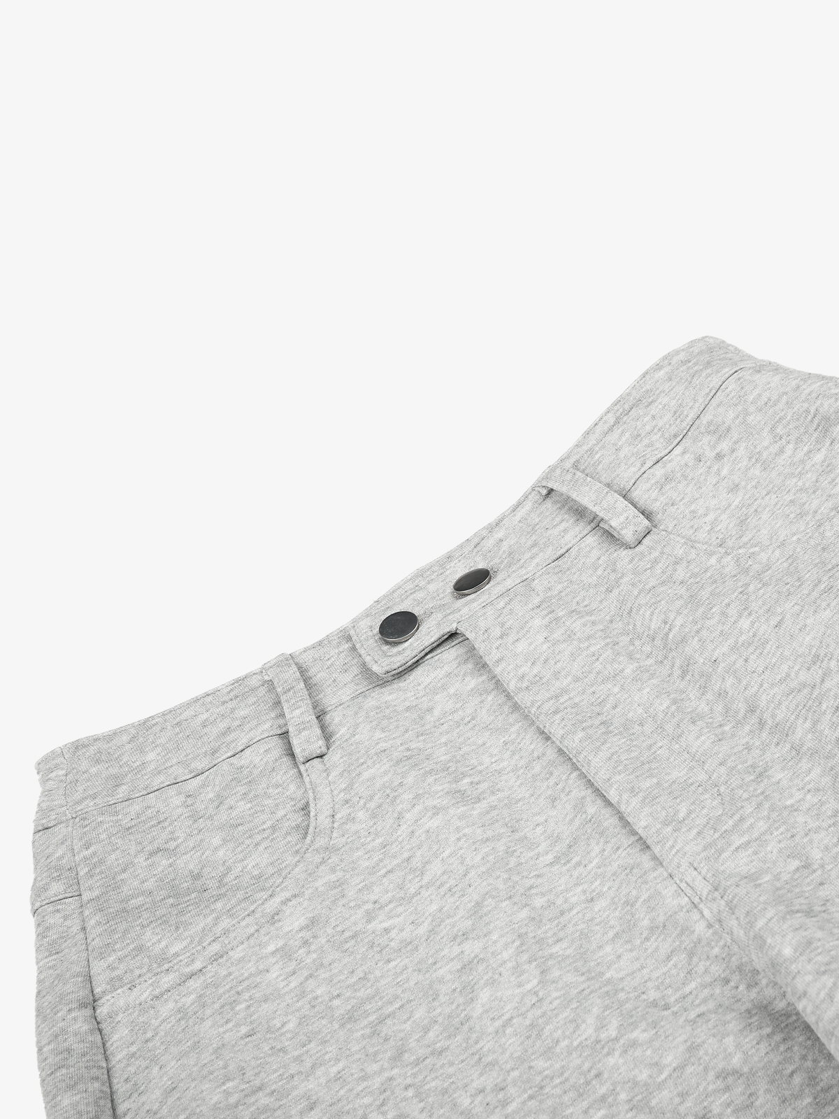 Double-Button Wide-Leg Sweatpants