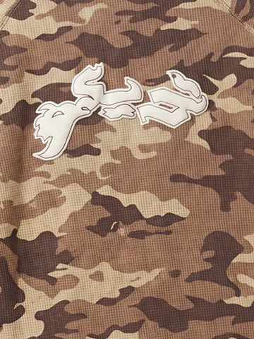 Desert Camo Puff Graphic Waffle Long Sleeve Tee