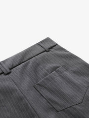 Pinstripe Double-Breasted Pleated Shorts 