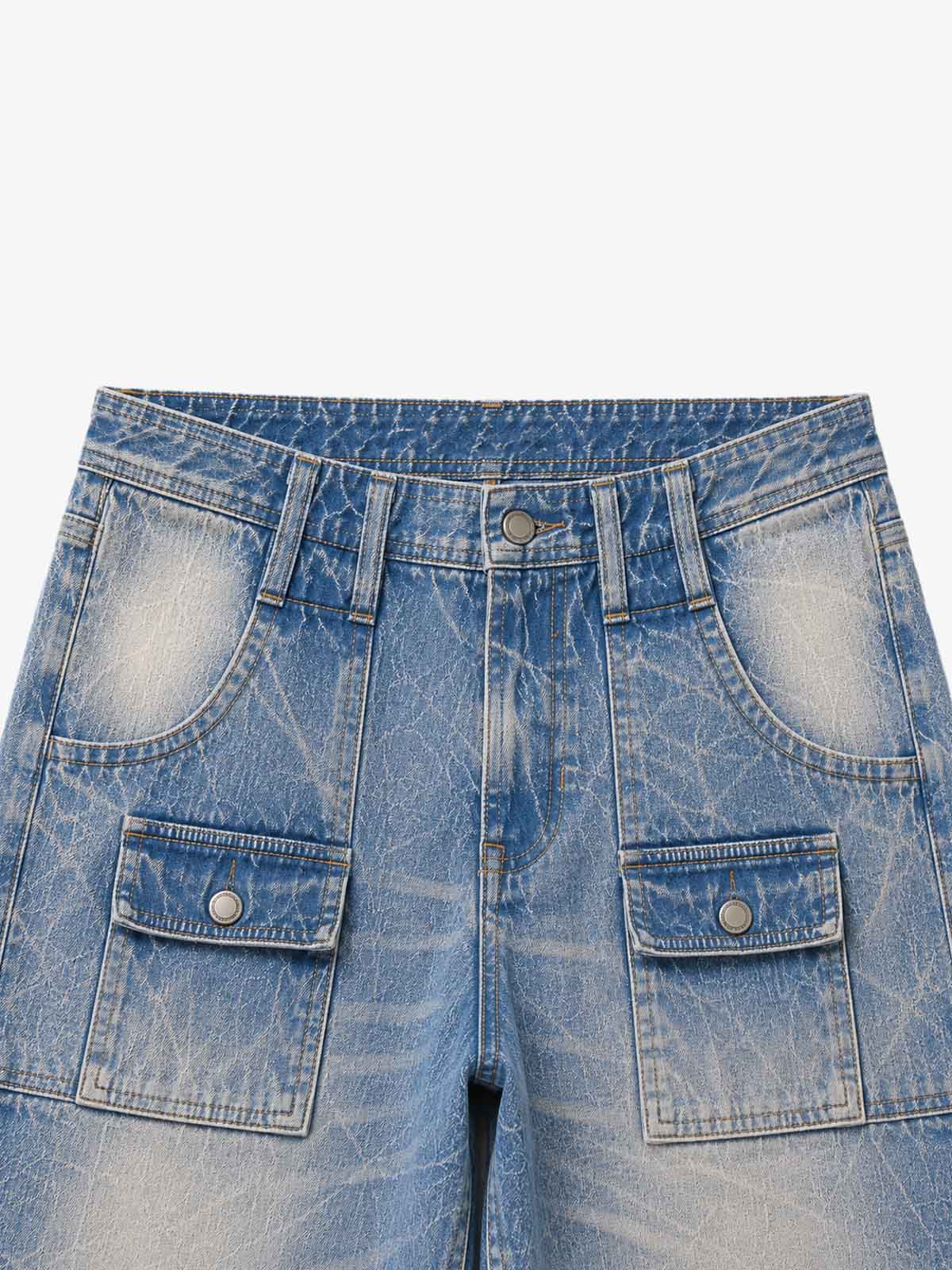 Multi-Pocket Wide-Leg Jeans