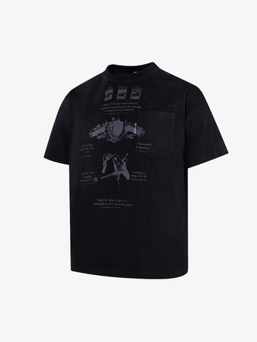 T-shirt vintage effetto invecchiato con grafica vintage