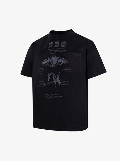 T-shirt vintage effetto invecchiato con grafica vintage