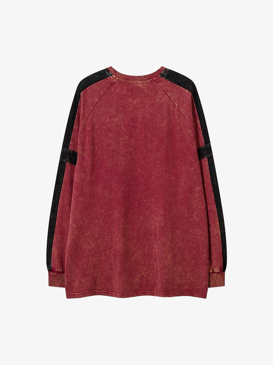Vintage-Inspired Long Sleeve Tee with Bold Graphic Design 