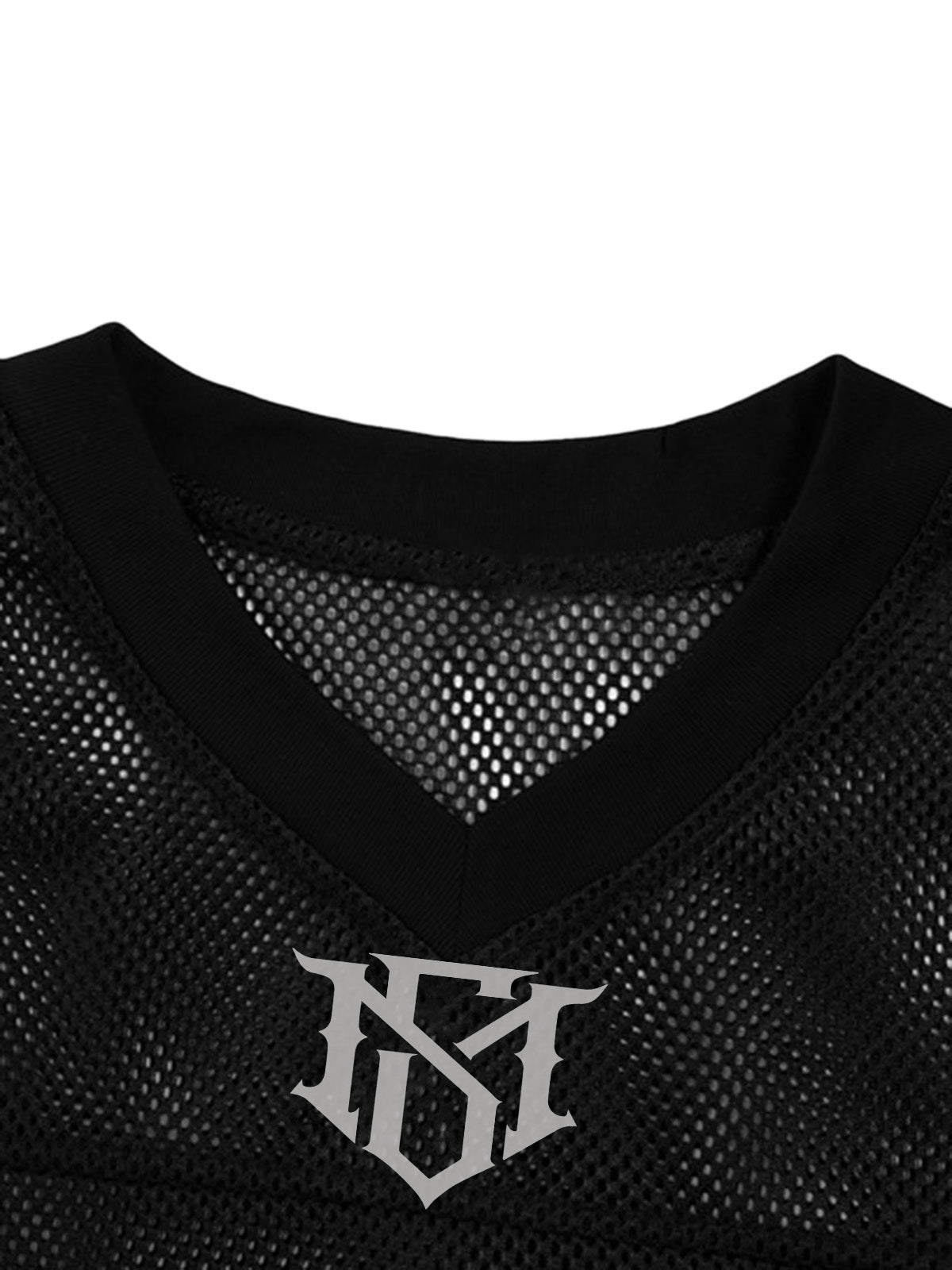 Jersey Letter Print Quick Dry V-neck T-shirt - 2389 