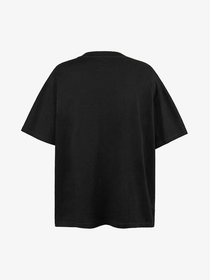 Cotton Oversized T-Shirt with Abstract Graphic Print - Streetwear Style Men's Casual Top 