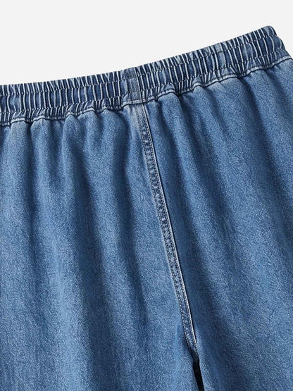 Appliqué Embroidered Wide-Leg Jeans