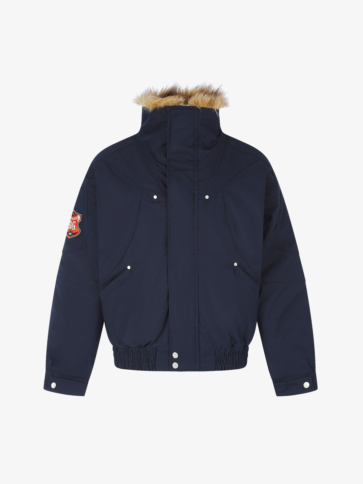Studded Badge Embroidered Padded Coat