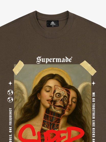 Angel and Demon Struggle Graphic T-shirt 