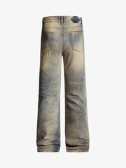 Vintage Distressed Ripped Wide Leg Jeans 