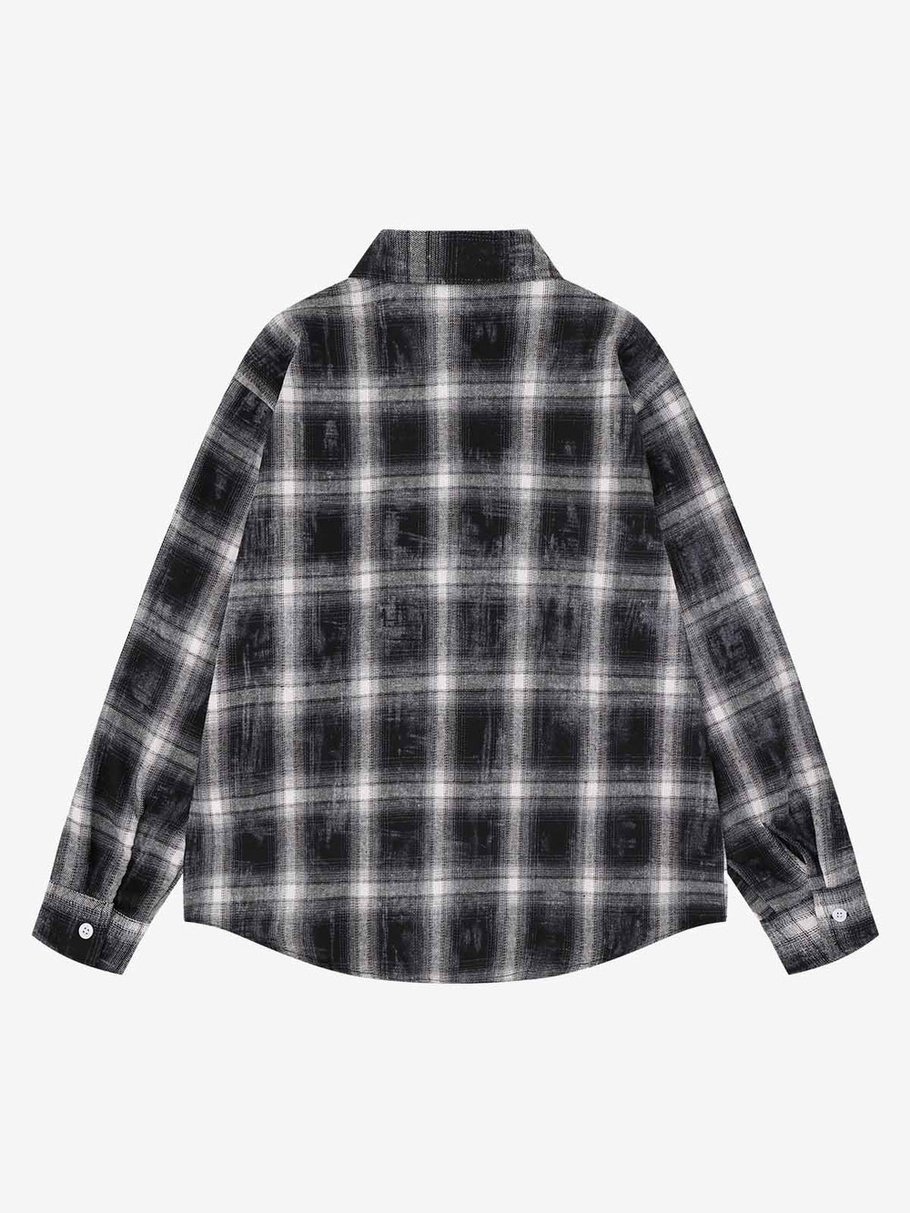 Camicia a quadri scura con grafica