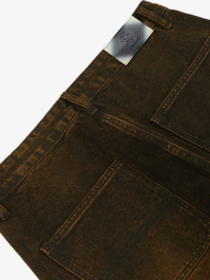 Vintage Mud-Dyed Wash Deconstructed Patchwork Jeans 