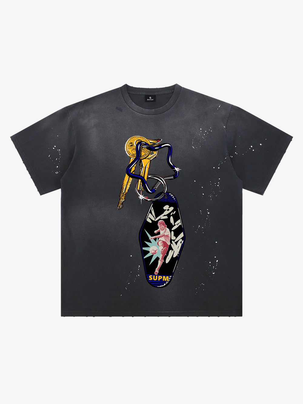 Vintage Keychain Graphic Soccer T-Shirt 