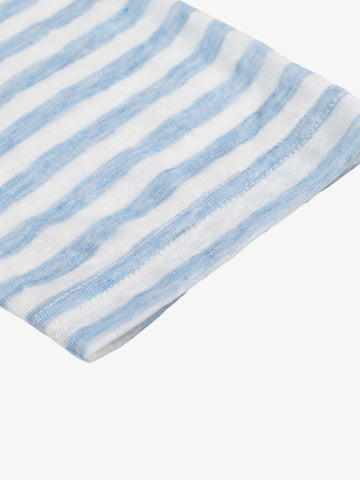 Striped Off-Shoulder Henley T-Shirt 