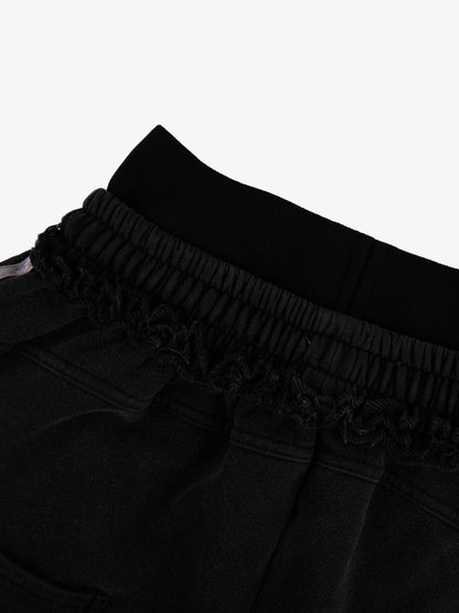 Rebel Studded Wide-Leg Layered Sweatpants 