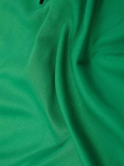 Supermade Color-Blocked V-Neck Embroidered Jersey Short-Sleeved 