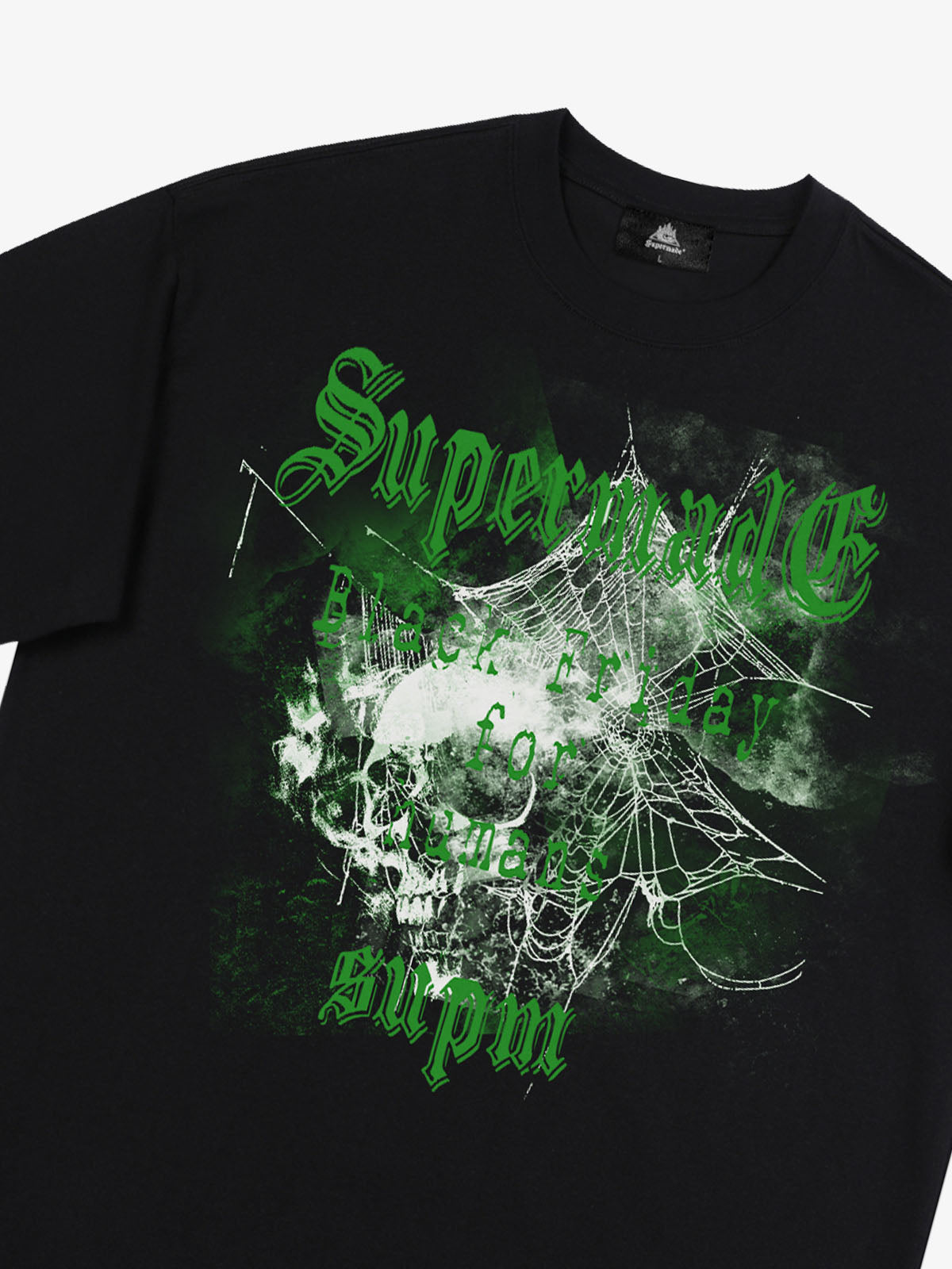 THE SUPERMADE Black Friday Gothic Skull Spiderweb Graphic T-Shirt 
