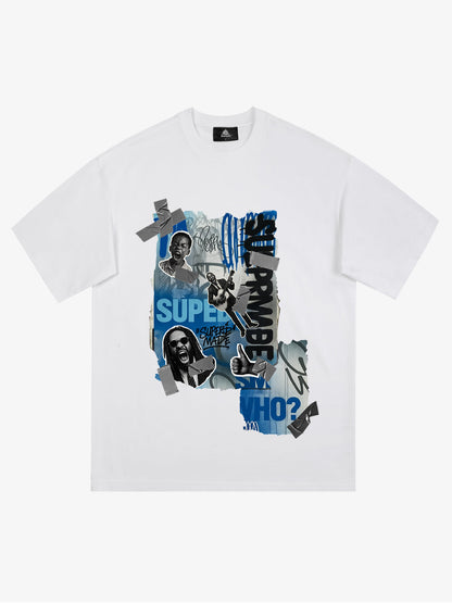 Supermade Trendy Retro Hip-Hop Character T-Shirt 