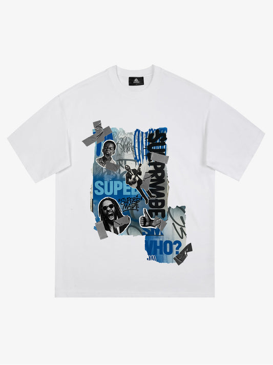 Supermade Trendy Retro Hip-Hop Character T-Shirt 