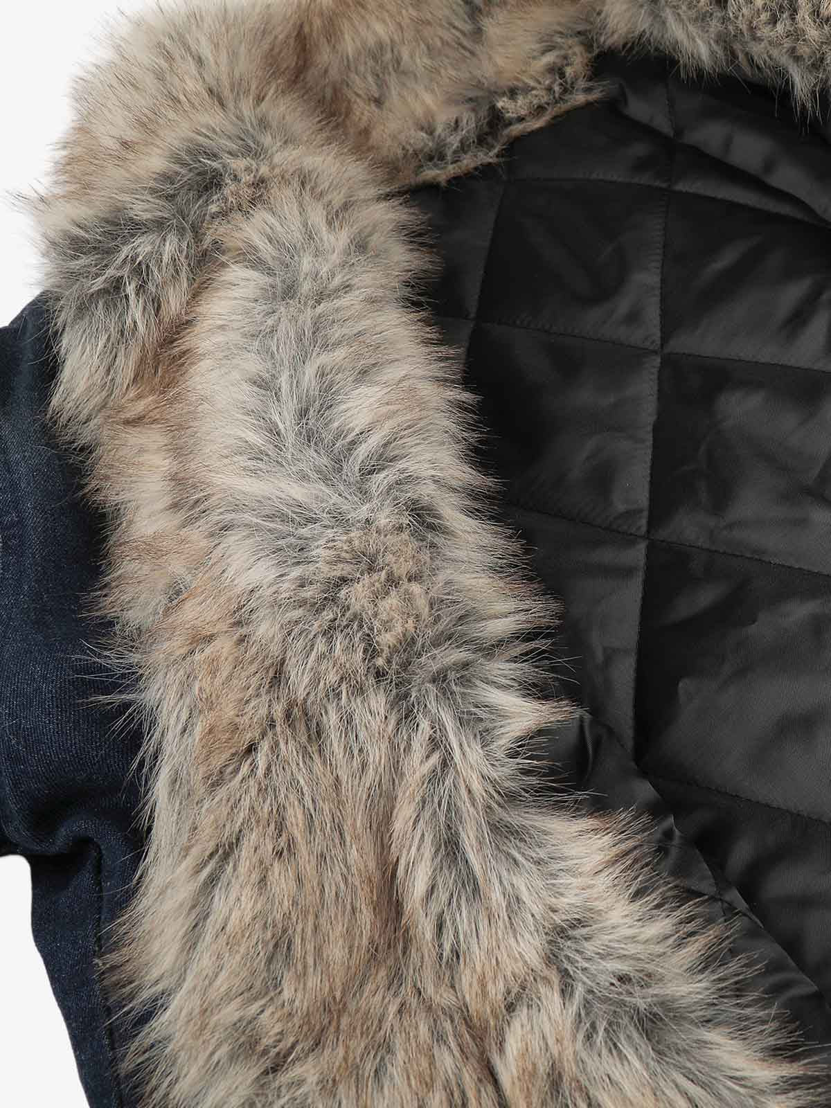 Faux-Fur Collar Multi-Button Quilted Coat
