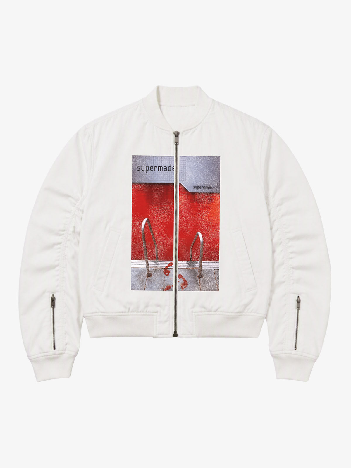 Graphic Cropped Bomber Jacket