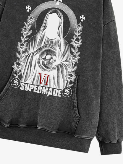 Thesupermade Dark Headless Skull Death Hooded Sweatshirt 