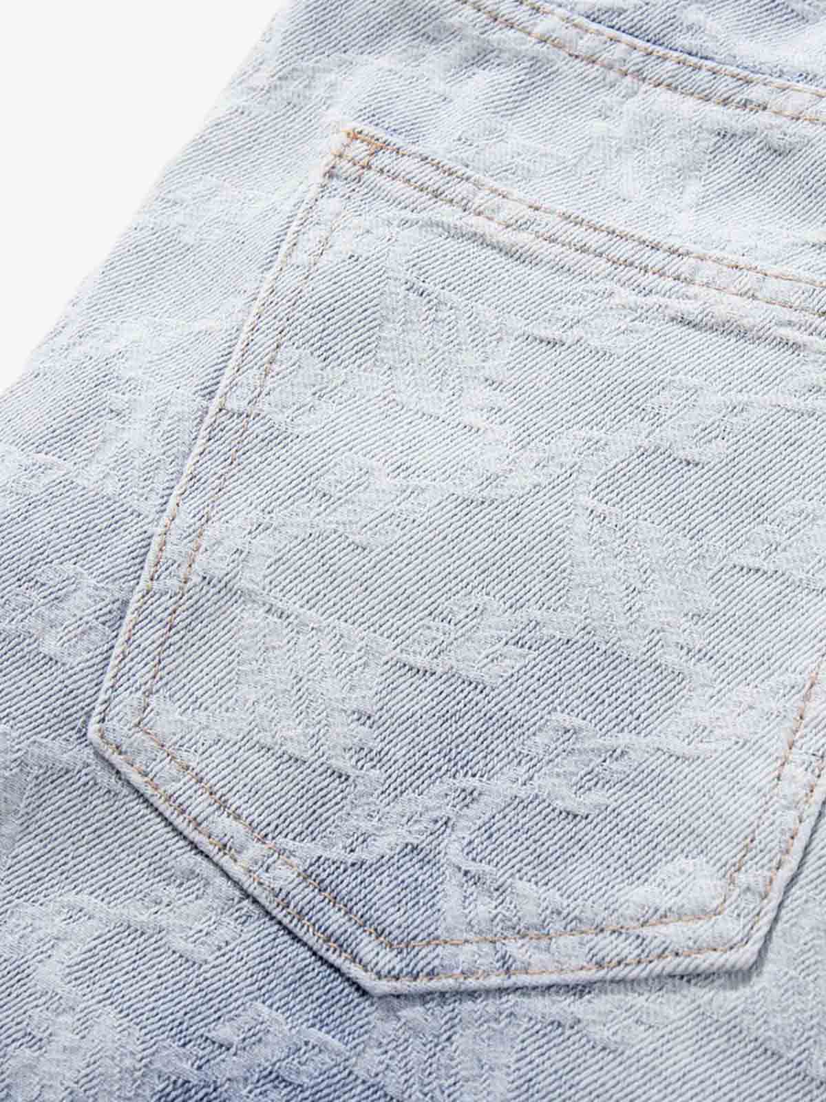 Gradient Wash Jacquard Denim Jeans 