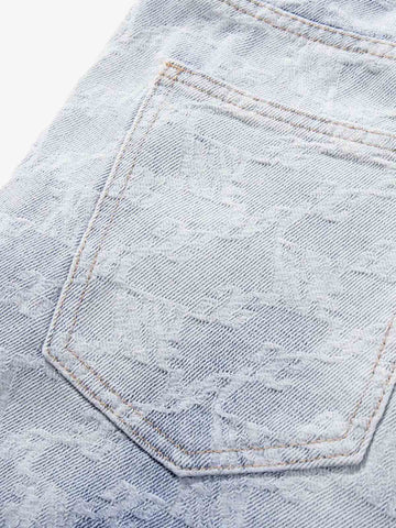 Gradient Wash Jacquard Denim Jeans 