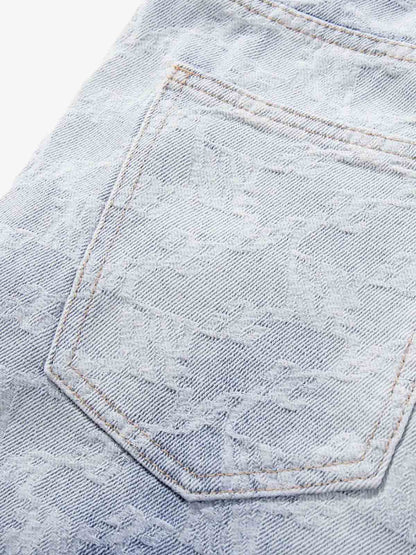 Gradient Wash Jacquard Denim Jeans 