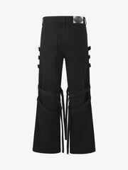 Inkjet Graphic Cutout Ring-Strap Jeans