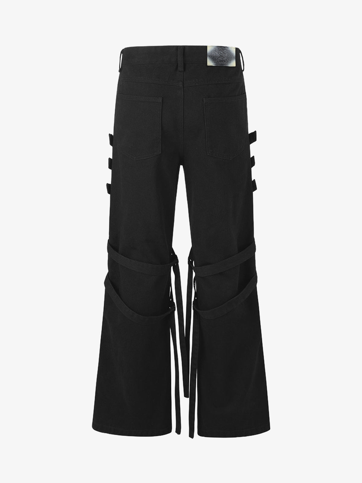 Inkjet Graphic Cutout Ring-Strap Jeans