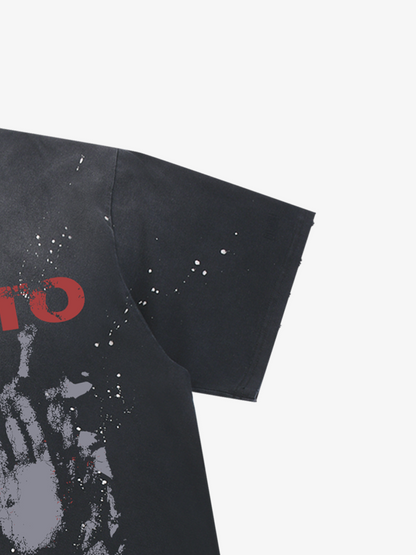 Ink Splatter Graphic Washed Tee