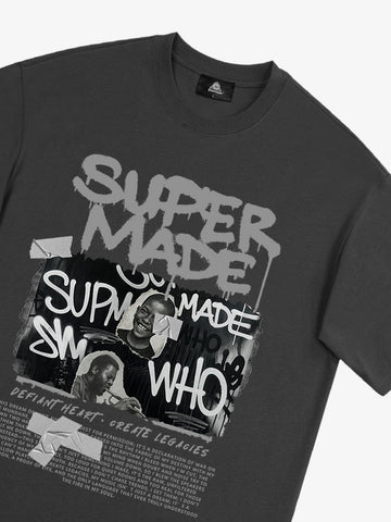 Streetwear Graffiti Character Collage Graphic T-Shirt 