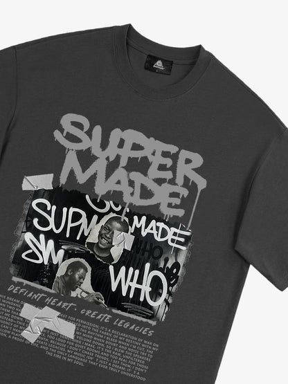 Street Graffiti Style Retro Character Collage T-Shirt 