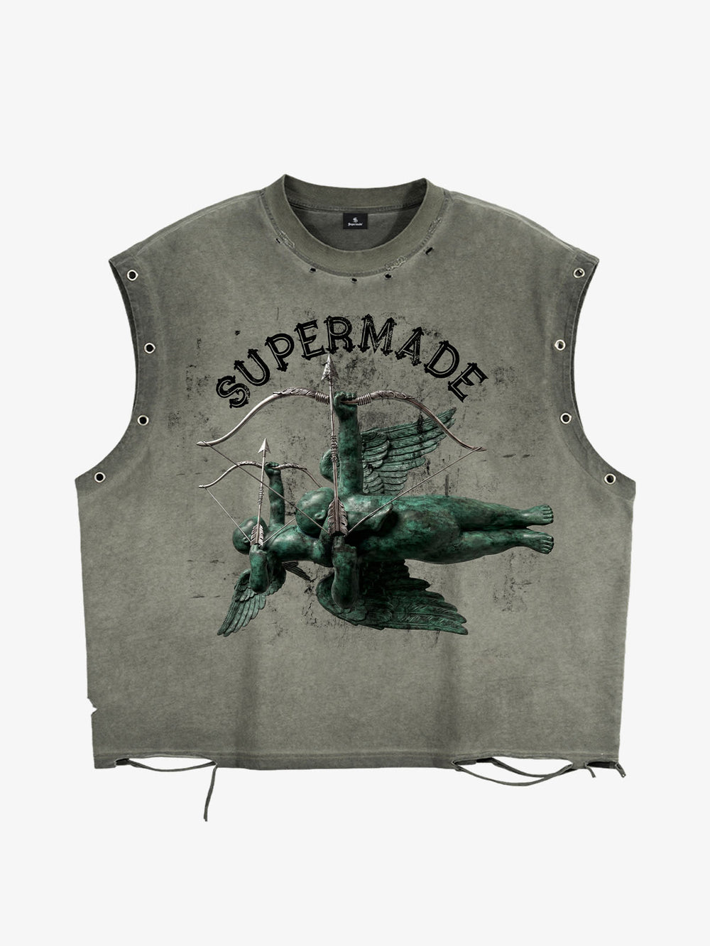 T-shirt senza maniche con stampa scultorea