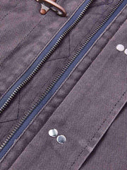 Distressed Metal Buckle Jacket