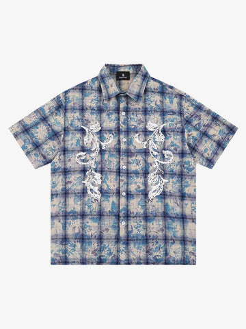 Plaid Graphic Short-sleeved Shirt