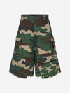 Vintage Camo Frayed Hem Cargo Shorts