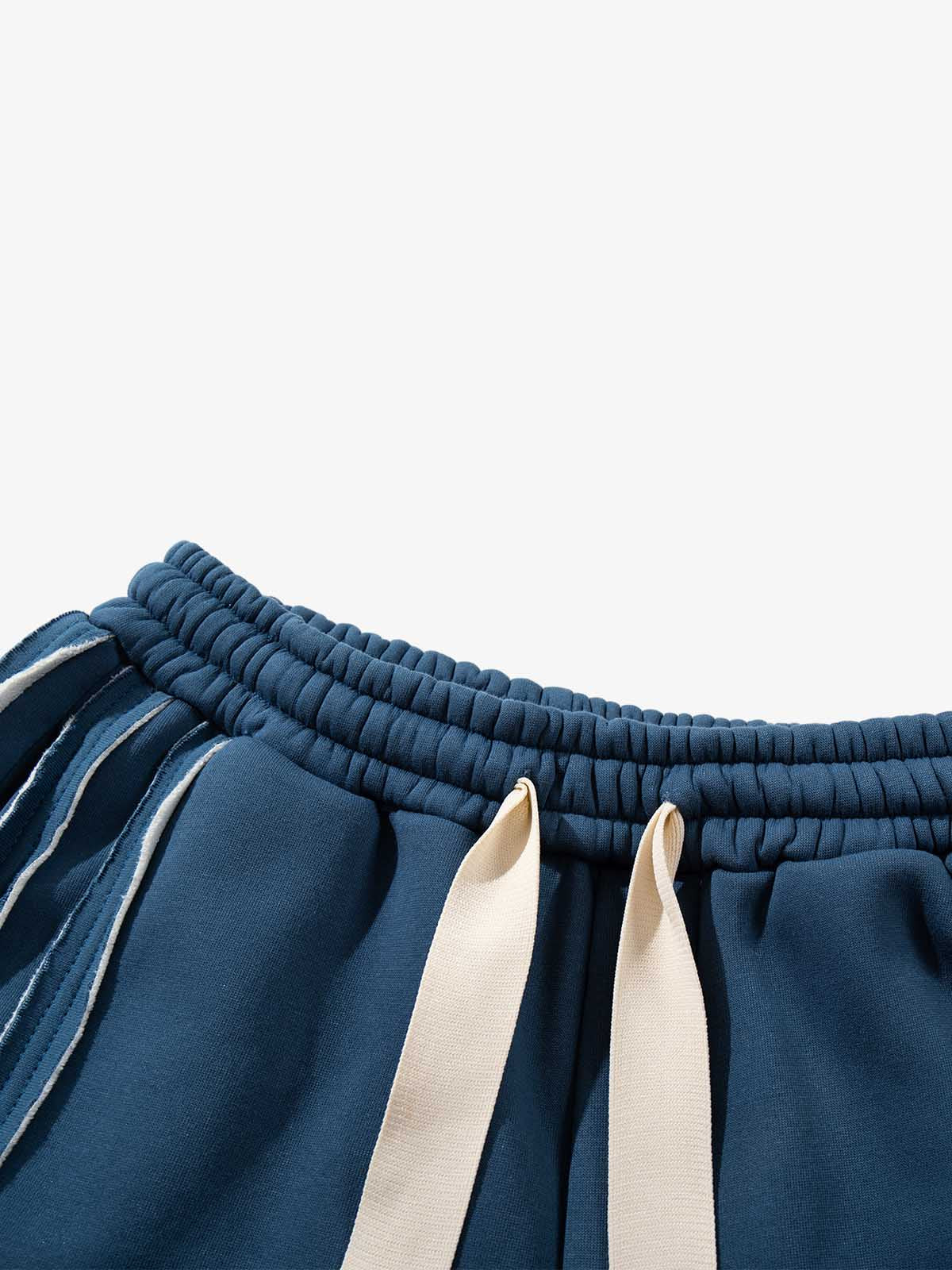 Rhinestone Ripped Frayed Fleece-Lined Sweat Set