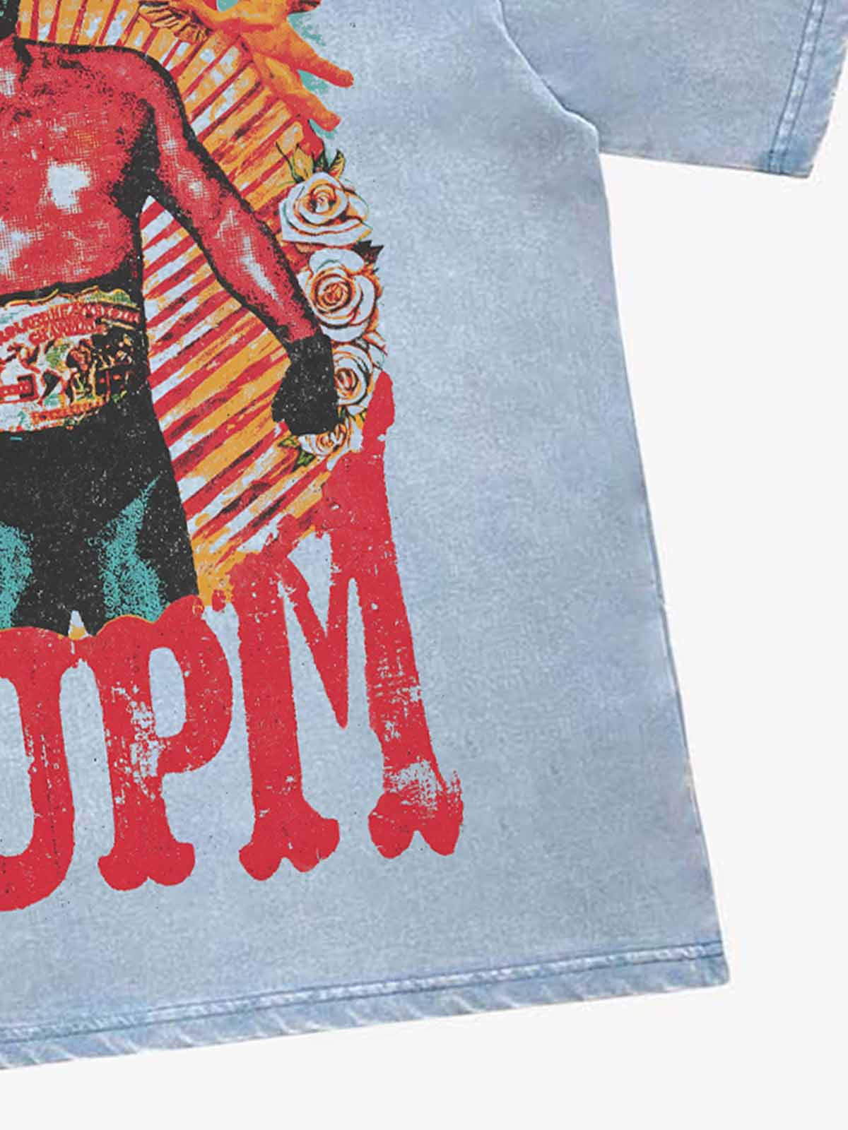 Double-Neck Washed Distressed Tee