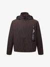Deconstructed Striped Hooded Cropped Jacket