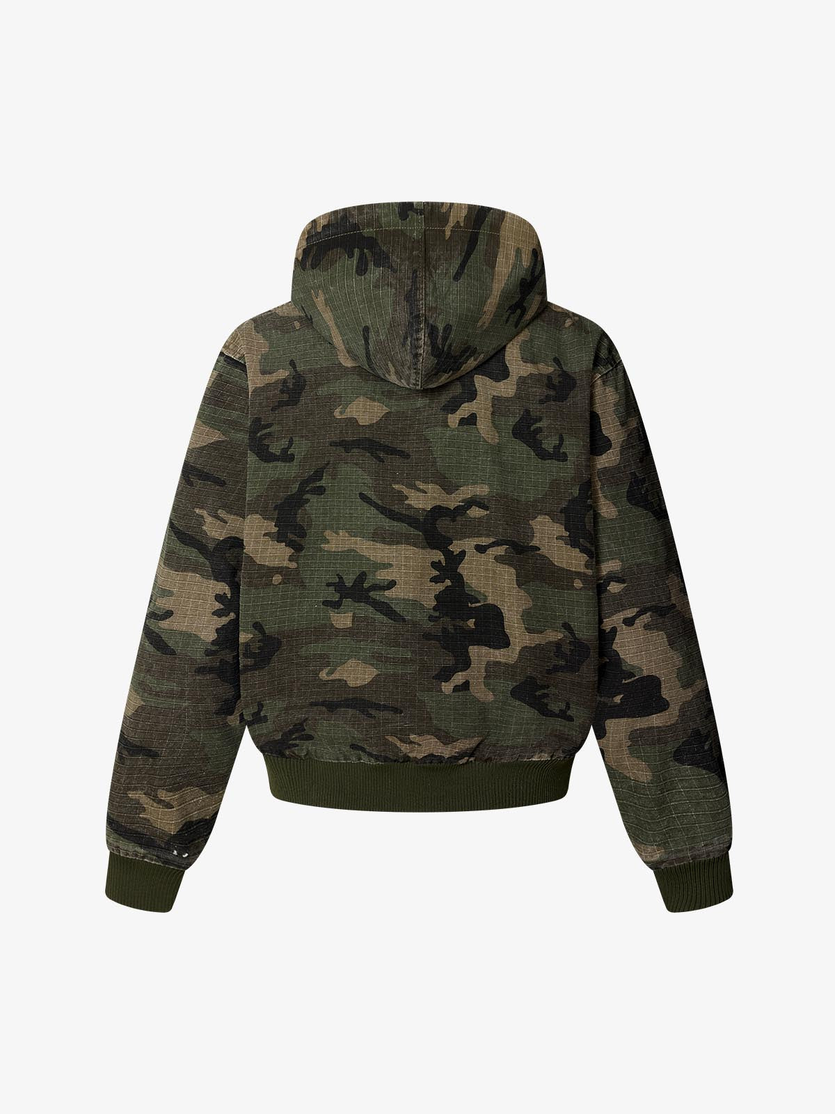 Camo Applique Boxy Fit Hooded Jacket