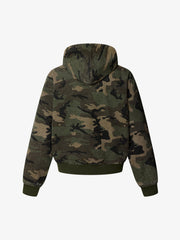 Camo Applique Boxy Fit Hooded Jacket