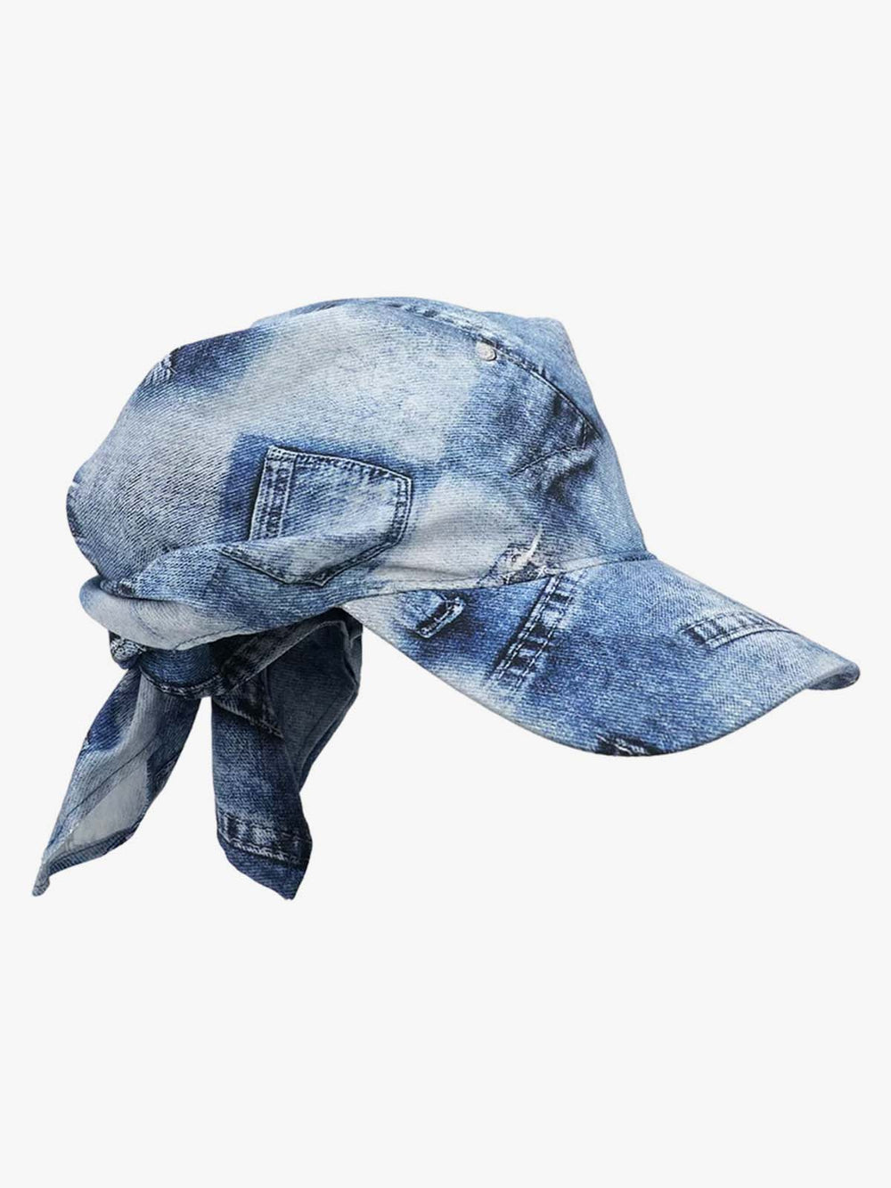 Bandana Graphic Distressed Denim Baseball Cap