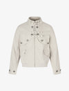 Metal Buckle Stand-Collar Cropped Utility Jacket