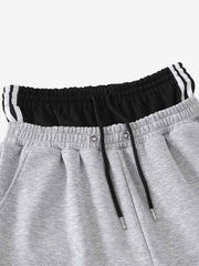Layered Double-Waistband Wide-Leg Sweatpants 