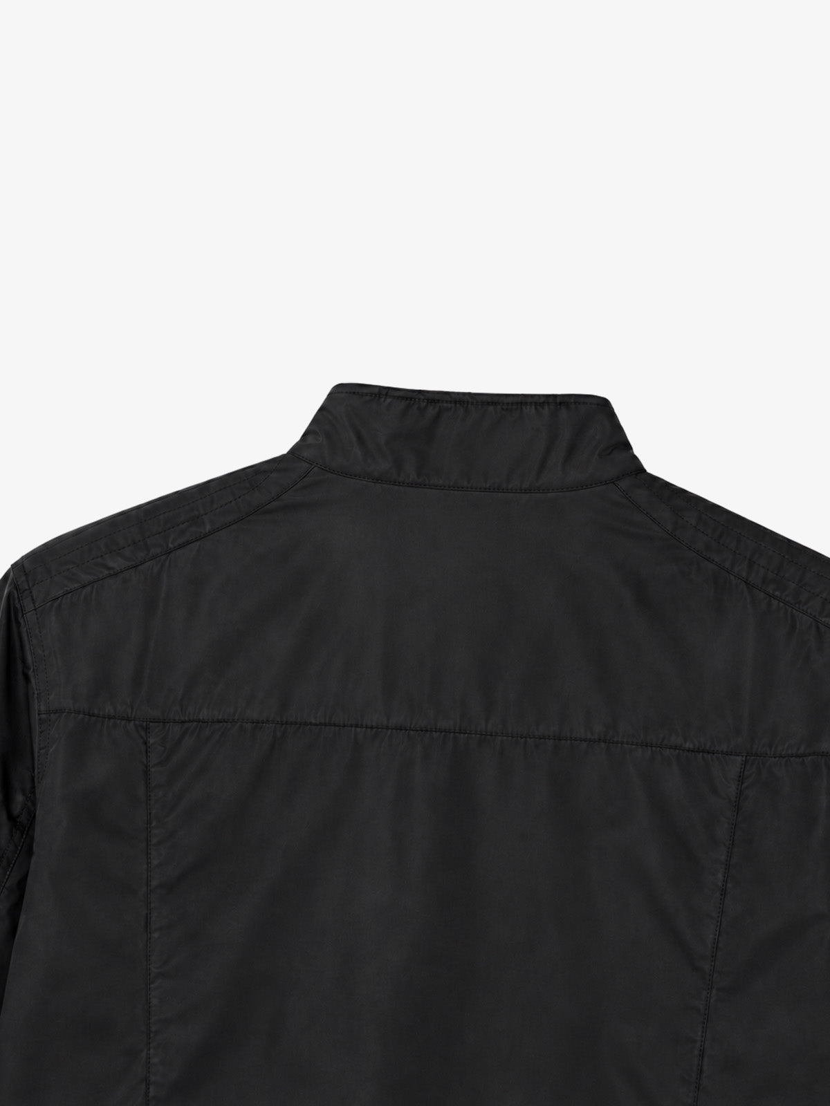 Patch Detail Glossy Stand-Collar Biker Jacket