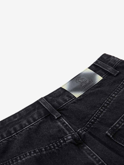 Vintage Star Print Washed Barrel Jeans 