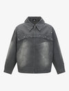 Thesupermade Street Punk Heavy-duty Studded Distressed Jacket 